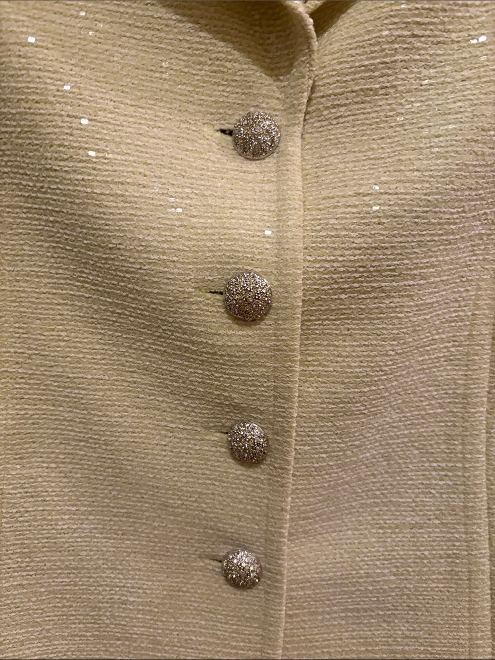 St. John Cream Sparkle Evening Jacket - Picture 4 of 15